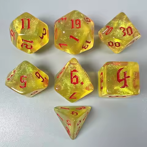 7Pcs/Set Durable Acrylic DND Dice 7-Die D12 D20 Polyhedral Dice D4 D6 D8 D10 Game Dice For TRPG DND