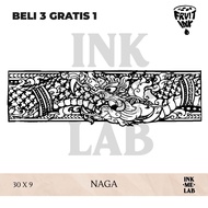 INKMELAB - NAGA Fruit Ink Temporary Tattoo ARMBAND 30X9 cm - Semi-Permanent Temporary Tattoo Lasts 3