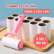 Combo 10 Lõi Lăn Bụi TẶNG Cây Lăn Cùng Loại Cây Lăn Bụi Quần Áo 10cm Thanh Lăn Bụi Ga Giường Lăn Lôn