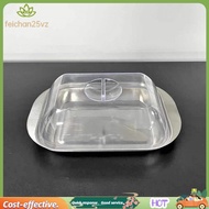 Butter Container - White Butter Fridge Storage Container Butter Storage Box,Metal Butter Box with Li