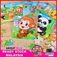 9pcs Animal Wooden Jigsaw Puzzle for Kids Early Educational Toys Baby