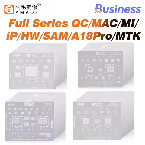 Amaoe High Quality Chip BGA Reballing Stencil Kits Set Solder for iPhone Android MTK Qualcomm CPU IC