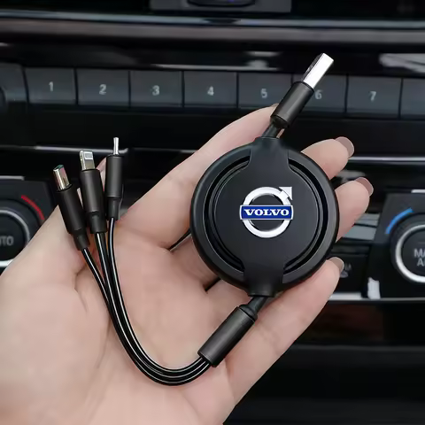 Car Interior Charging Data Cable Scalable 3 In 1 Phone Charger For Volvo Xc60 V40 V60 S60 XC40 V50 V