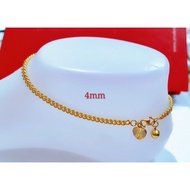 Bangkok Elephant Gold Anklet 4mm Persis Cop 916 916 Anklet