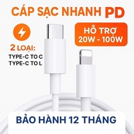 Type-C to L / Type-C to Type-C fast charging cable – Supports fast charging -