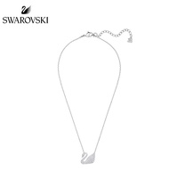 SWAROVSKI SWAN NECKLACE, WHITE, RHODIUM PLATING