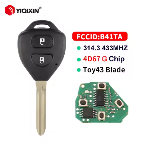 YIQIXIN 2 Button 314.3 433Mhz 4D67 G Chip Remote Car Key For Toyota Hiace Yaris Hilux Vigo Innova Co