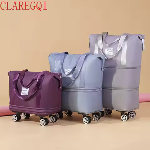 rolling tote bag hulken bag with wheels Foldable shopping bag Reusable Lightweight travel luggage st