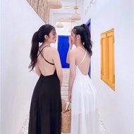 Qqqq MAXI BLACK Chiffon 2S CROSS-BACK