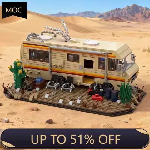 Technical Breaking Bad RV Adventure Camper Bus Car Model Building Blocks Fit Car Vehicle Assemble Br
