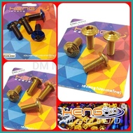 ★ ◝ ≈ HENG Gold/Silver Brake Disc Bolts (4pcs) for Sporty, Soulty, M3, Mio i 125
