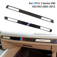Carbon Fiber Center Control Copilot Water Cup Holder Panel Cover Sticker Interior Strip Trim For BMW 3 Series E90 E92 Ac