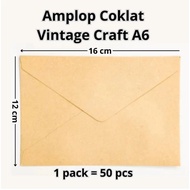 Vintage Craft Brown Envelope A6 (16 cm x 12 cm)