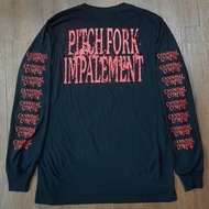 【Readystock】Men's loose and casual 100% cotton long sleeved CANNIBAL CORPSE pitch fork/Gaussian band