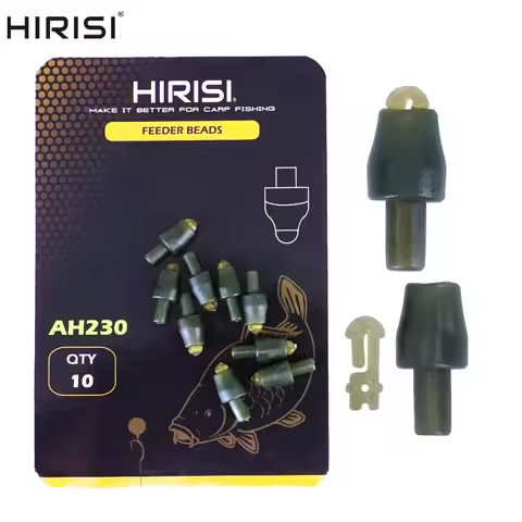 Hirisi 10pcs Fishing Carp Method Feeder Connectors Inline Quick Change Bead Silicone Fishing Accesso