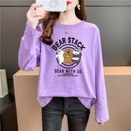 [AMYGO] Baju T Shirt Perempuan Lengan Panjang Women Long Sleeve Wanita Murah Baju T Shirt Perempuan Lengan Panjang Plus