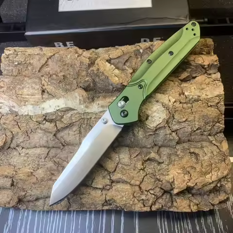 Aviation aluminum green handle +S30V blade quick-opening folding knife, daily EDC, outdoor camping f