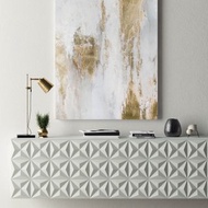 牆面藝術金油畫 | 米金色抽象藝術畫 | Cascade 7