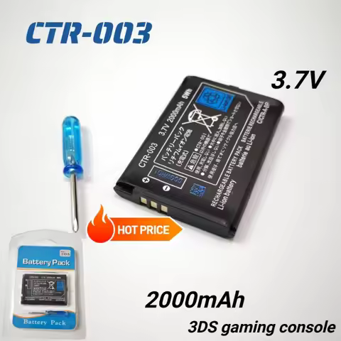 3.7V 2000mAh CTR-003 2000mAh Battery for Nintendo 3DS Gaming Machine Switch Lithium Host Cell N3DS 2