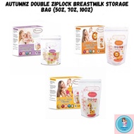 AUTUMNZ Double Ziplock Breastmilk Storage Bag (28bags) 3.5oz, 5oz, 7oz,10oz Beg Plastik Simpan Susu 
