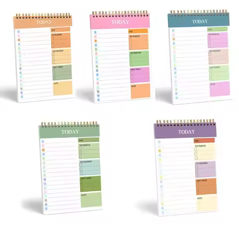 Colorful Large Daily Planner Notebook​ – One randomly selected vibrant color. Perfect for organizing