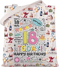 18th Birthday Gifts 18th Birthday Canvas Tote Bag 18th Birthday Ideas Handbag 18th Birthday Party Gi
