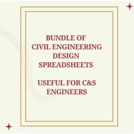 Bundle of Civil Engineering Selected Design Excel Spreadsheets Useful for C&S Engineers