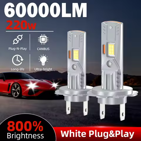 H7 LED Headlight Bulbs 60000LM Canbus 220W Single Copper Tube H1 H4 H11 9005 HB3 9006 HB4 Car Lights