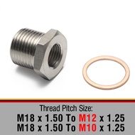 Exhaust O2 Oxygen Sensor Spacer Reducer Adapter M18 x 1.5mm to M12 x 1.25mm / M10 x 1.25mm