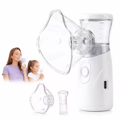 Portable Mesh Nebulizer for Adults Kids Rechargeable Handheld Nebulizer Machine with 15ml Cup Dual M