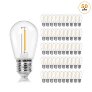 S14 1W LED String หลอดไฟเท่ากับ 11W E27 ฐาน Vintage Edison พลาสติกกันน้ํากลางแจ้งเปลี่ยนหลอดไฟงานแต่