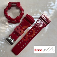 Strap and Bezel Replacement Glossy Red for G Shock GA-700/GA-710 free Tools & Springbar