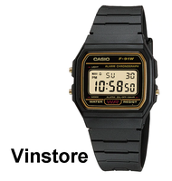 [Vinstore] Casio F-91 Vintage Black Resin Gold Digital Army Men Women Kids Watch F-91WG-9D F91WG-9 F