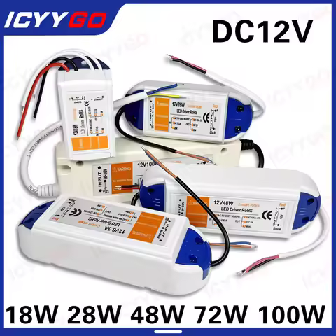 18W 28W 48W 72W 100W LED Strip Power Adapter Driver DC 12V LED Lighting Transformer Suitable For LED