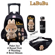 PUMPKIN TROLLEY CHILDREN'S BACKPACK PUMPKIN WHEEL BAG/ FREE PENCIL CASE KINDERGARTEN SCHOOL BAG/PAUD