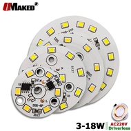 10Pcs AC220V LED Module 3W 5W 7W 9W 12W 15W 18W Downlight PCB Aluminum Plate White/Warm SMD2835 Smart IC Driver Ceiling Lamp DIY