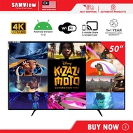 SAMView 50" TV  UHD 4K LED Smart Digital TV / Television Powered by Android OS V.13