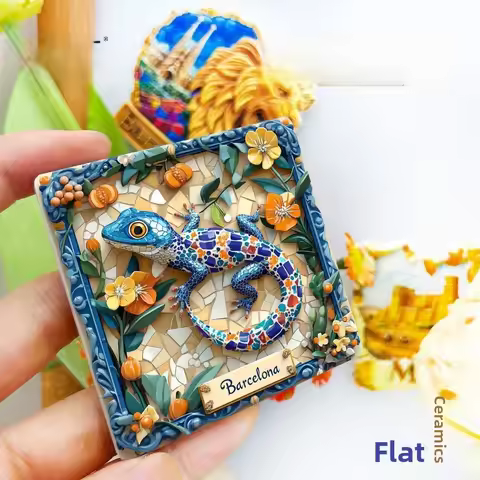 Barcelona Gaudi Mosaic Lizard Fridge Magnet Ceramic Travel Souvenir Home Decor Gift Park Guell Spain