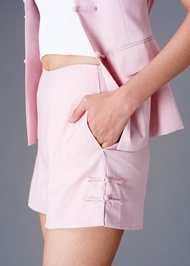 中式亞麻短褲 (粉紅色) |香港設計|休閑|上班穿着