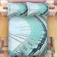 【In stock】Malaysia ringgit rm Fitted Bedsheet pillowcase 3D printed Bed set Single/Super single/quee