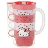 正版授權 日本帶回 三麗鷗 HELLO KITTY 凱蒂貓 日製塑膠杯組量杯 塑膠杯 單耳杯 漱口杯 盥洗杯 茶杯 水杯 杯子 量杯