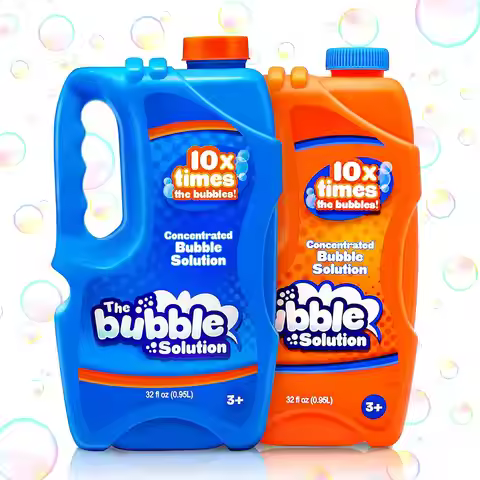 JOYFY 2 Bottles Bubble Solution Refill,64 oz Bubble Up to 5 Gallon Bubble Gun Bubble Gun Blower Bubb