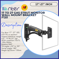 NB North Bayou F120 17”- 27” 19 20 22 24 Inch Gas Strut TV Monitor Single Arm Wall Mount Bracket F12