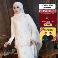 ZOE ARISAH Artemis Kurung Kebaya Moden Baju Raya 2026 Textured Soft Silk Organza Premium Embroidery 