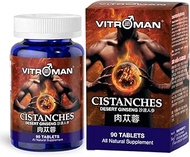 VITROMAN Cistanches, 80 Caps. Testosterone Booster Male Enhancement Supplement Pills Energy Booster Strengthen &amp; Increase Sexual Function &amp; Stamina Pleasure Health Sexual Wellness Supplement for Men