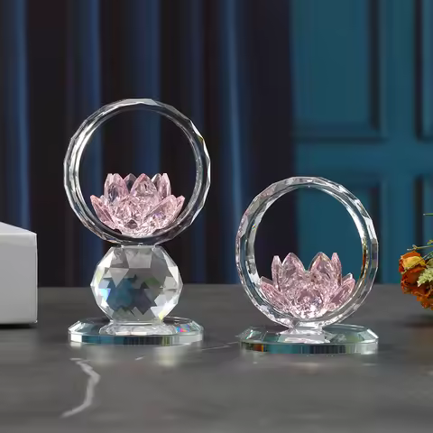 1pc Glass Lotus Votive Candle Holder Dwarf Tealight Candle Holders For Ramadan Home Decor Living Roo