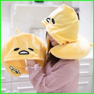B4 Gudetama cartoon cute hooded U-shaped pillow cute Air travel neck Shading pillow office nap  4B