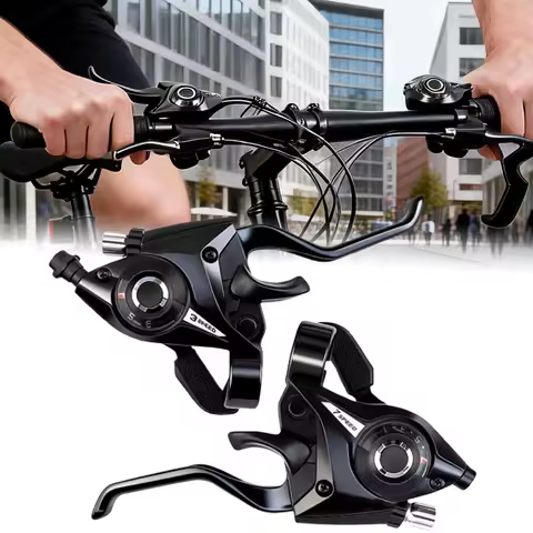 For Bike ST-EF51 3x7 3x8 Speed Shifter Brake Lever Combo Set for Mountain Bike MTB V Brake Black Tri