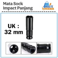MATA Socket Eye Wrench Impact Socket Connector Length 1/ 2 Inch Deep Wall Long 32 mm 32mm