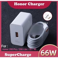 Honor 66W Fullset Charger Adapter 6A Type-C USB Cable Support SuperCharge Fast Charging For Honor 90